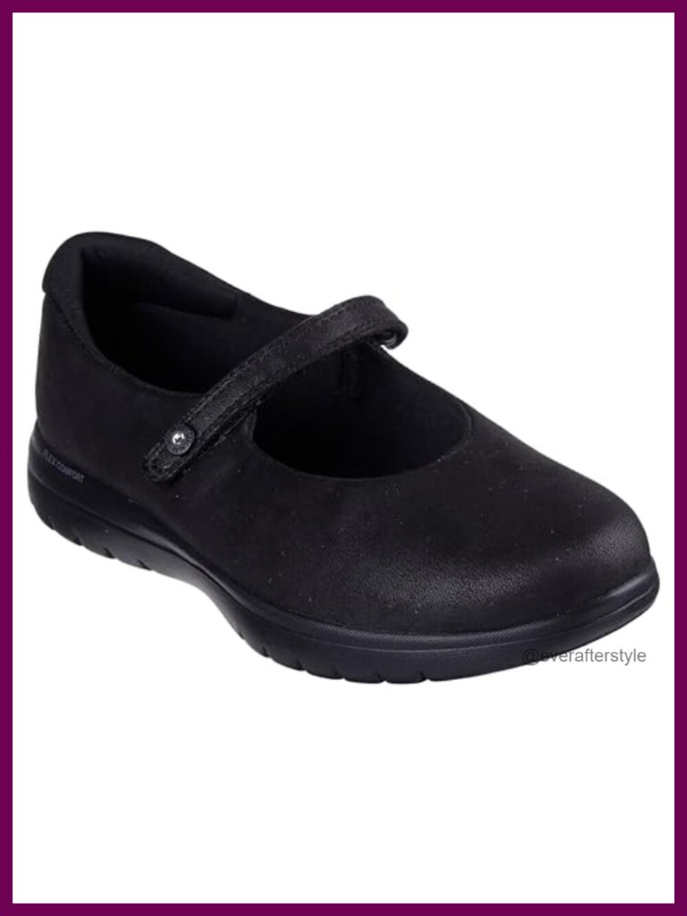 Mary Jane Flats Vegan Leather Gem Strap Comfort Walking Shoes